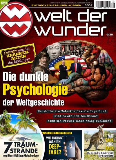 Titelbild der Ausgabe 9/2026 von Welt der Wunder. Diese Zeitschrift und viele weitere Reisemagazine, Freizeitmagazine und Wissensmagazine als Abo oder epaper bei United Kiosk online kaufen.