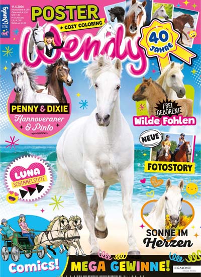 Titelbild der Ausgabe 7/2026 von Wendy. Diese Zeitschrift und viele weitere Jugendzeitschriften und Kinderzeitschriften als Abo oder epaper bei United Kiosk online kaufen.