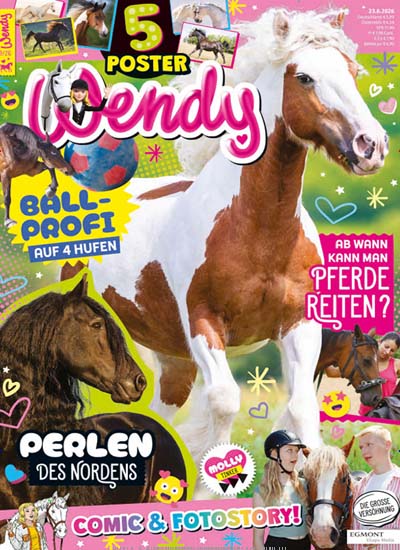 Titelbild der Ausgabe 9/2026 von Wendy. Diese Zeitschrift und viele weitere Jugendzeitschriften und Kinderzeitschriften als Abo oder epaper bei United Kiosk online kaufen.