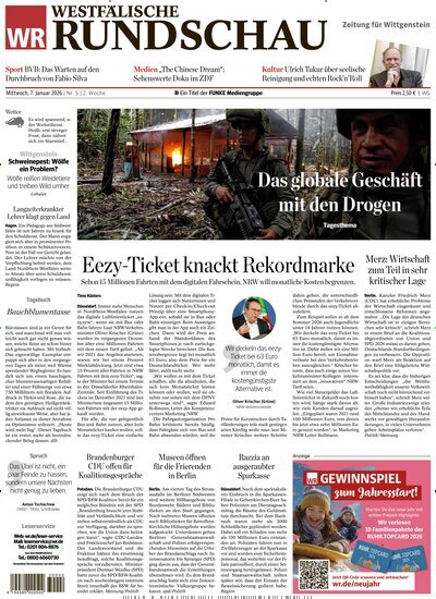 Titelbild der Ausgabe 5/2026 von Westfälische Rundschau Bad Berleburg Wittgenstein. Diese Zeitschrift und viele weitere Zeitungsabos als Abo oder epaper bei United Kiosk online kaufen.