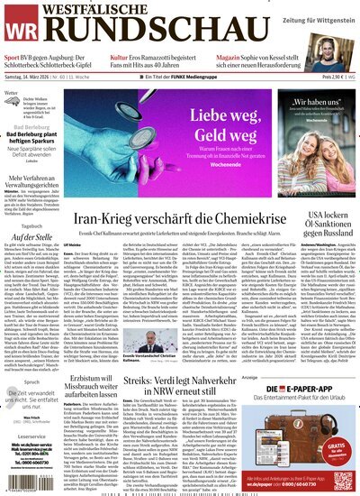 Titelbild der Ausgabe 62/2026 von Westfälische Rundschau Bad Berleburg Wittgenstein. Diese Zeitschrift und viele weitere Zeitungsabos als Abo oder epaper bei United Kiosk online kaufen.