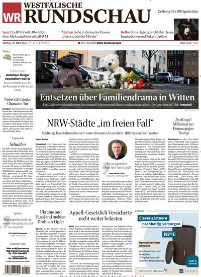 Titelbild der Ausgabe 75/2026 von Westfälische Rundschau Bad Berleburg Wittgenstein. Diese Zeitschrift und viele weitere Zeitungsabos als Abo oder epaper bei United Kiosk online kaufen.