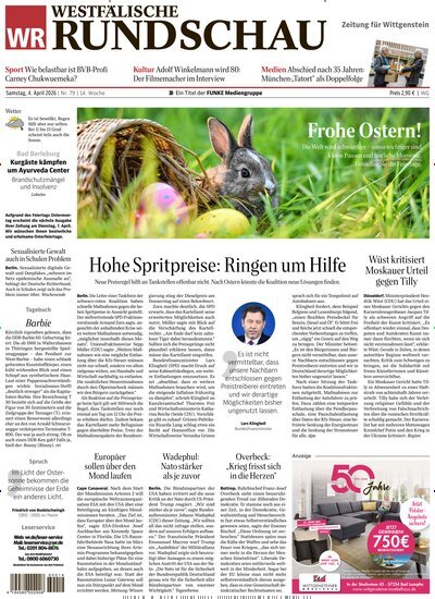 Titelbild der Ausgabe 79/2026 von Westfälische Rundschau Bad Berleburg Wittgenstein. Diese Zeitschrift und viele weitere Zeitungsabos als Abo oder epaper bei United Kiosk online kaufen.