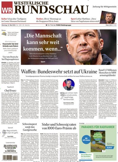 Titelbild der Ausgabe 109/2026 von Westfälische Rundschau Bad Berleburg Wittgenstein. Diese Zeitschrift und viele weitere Zeitungsabos als Abo oder epaper bei United Kiosk online kaufen.
