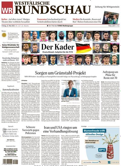 Titelbild der Ausgabe 117/2026 von Westfälische Rundschau Bad Berleburg Wittgenstein. Diese Zeitschrift und viele weitere Zeitungsabos als Abo oder epaper bei United Kiosk online kaufen.