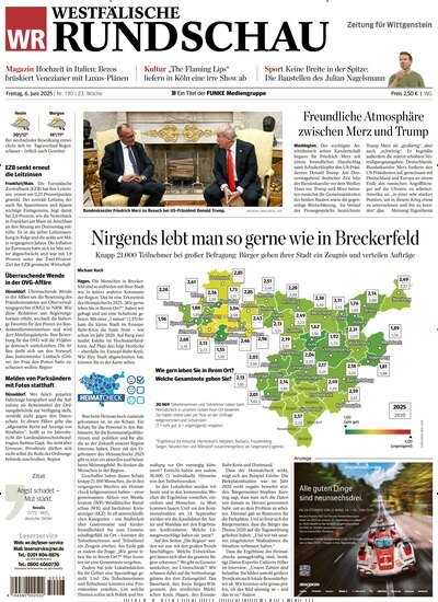 Titelbild der Ausgabe 130/2025 von Westfälische Rundschau Bad Berleburg Wittgenstein. Diese Zeitschrift und viele weitere Zeitungsabos als Abo oder epaper bei United Kiosk online kaufen.