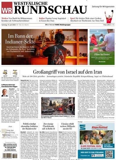 Titelbild der Ausgabe 136/2025 von Westfälische Rundschau Bad Berleburg Wittgenstein. Diese Zeitschrift und viele weitere Zeitungsabos als Abo oder epaper bei United Kiosk online kaufen.