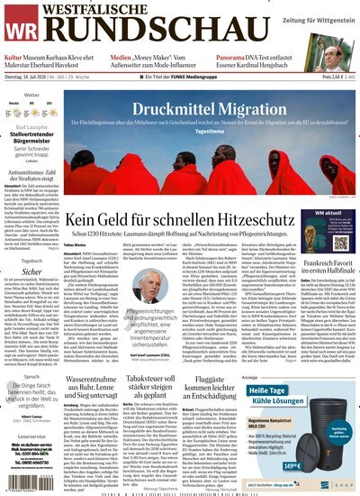 Titelbild der Ausgabe 160/2026 von Westfälische Rundschau Bad Berleburg Wittgenstein. Diese Zeitschrift und viele weitere Zeitungsabos als Abo oder epaper bei United Kiosk online kaufen.