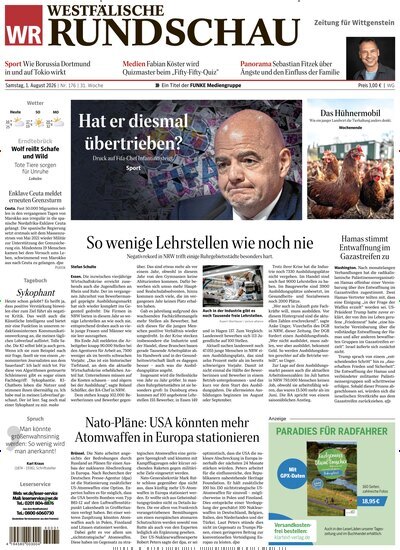 Titelbild der Ausgabe 176/2026 von Westfälische Rundschau Bad Berleburg Wittgenstein. Diese Zeitschrift und viele weitere Zeitungsabos als Abo oder epaper bei United Kiosk online kaufen.