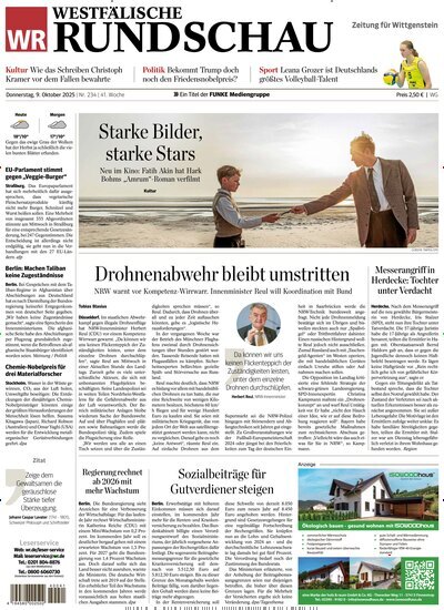Titelbild der Ausgabe 234/2025 von Westfälische Rundschau Bad Berleburg Wittgenstein. Diese Zeitschrift und viele weitere Zeitungsabos als Abo oder epaper bei United Kiosk online kaufen.