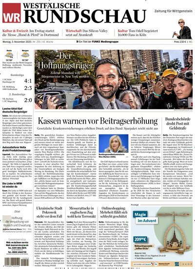 Titelbild der Ausgabe 254/2025 von Westfälische Rundschau Bad Berleburg Wittgenstein. Diese Zeitschrift und viele weitere Zeitungsabos als Abo oder epaper bei United Kiosk online kaufen.