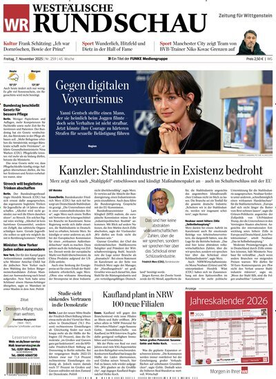 Titelbild der Ausgabe 258/2025 von Westfälische Rundschau Bad Berleburg Wittgenstein. Diese Zeitschrift und viele weitere Zeitungsabos als Abo oder epaper bei United Kiosk online kaufen.
