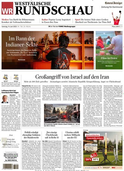 Titelbild der Ausgabe 136/2025 von Westfälische Rundschau Dortmund. Diese Zeitschrift und viele weitere Zeitungsabos als Abo oder epaper bei United Kiosk online kaufen.