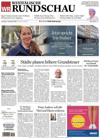 Titelbild der Ausgabe 253/2025 von Westfälische Rundschau Ennepetal. Diese Zeitschrift und viele weitere Zeitungsabos als Abo oder epaper bei United Kiosk online kaufen.