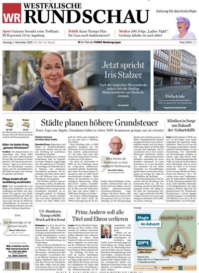 Titelbild der Ausgabe 253/2025 von Westfälische Rundschau Olpe. Diese Zeitschrift und viele weitere Zeitungsabos als Abo oder epaper bei United Kiosk online kaufen.