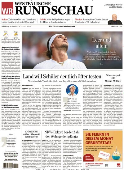 Titelbild der Ausgabe 151/2025 von Westfälische Rundschau Wetter. Diese Zeitschrift und viele weitere Zeitungsabos als Abo oder epaper bei United Kiosk online kaufen.