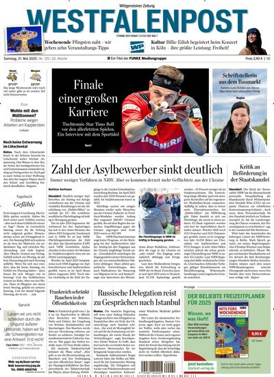 Titelbild der Ausgabe 125/2025 von Westfalenpost Bad Berleburg Wittgenstein. Diese Zeitschrift und viele weitere Zeitungsabos als Abo oder epaper bei United Kiosk online kaufen.