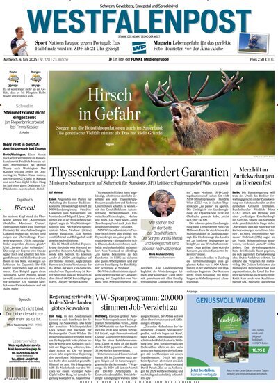 Titelbild der Ausgabe 128/2025 von Westfalenpost Ennepetal. Diese Zeitschrift und viele weitere Zeitungsabos als Abo oder epaper bei United Kiosk online kaufen.