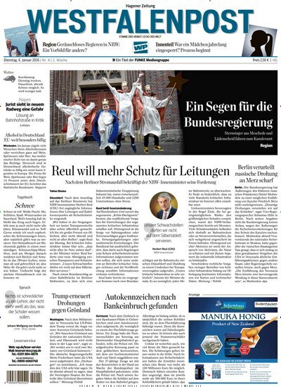 Titelbild der Ausgabe 4/2026 von Westfalenpost Hagen Süd. Diese Zeitschrift und viele weitere Zeitungsabos als Abo oder epaper bei United Kiosk online kaufen.