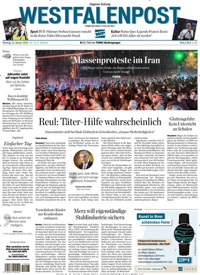 Titelbild der Ausgabe 9/2026 von Westfalenpost Hagen Süd. Diese Zeitschrift und viele weitere Zeitungsabos als Abo oder epaper bei United Kiosk online kaufen.