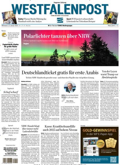 Titelbild der Ausgabe 17/2026 von Westfalenpost Hagen Süd. Diese Zeitschrift und viele weitere Zeitungsabos als Abo oder epaper bei United Kiosk online kaufen.