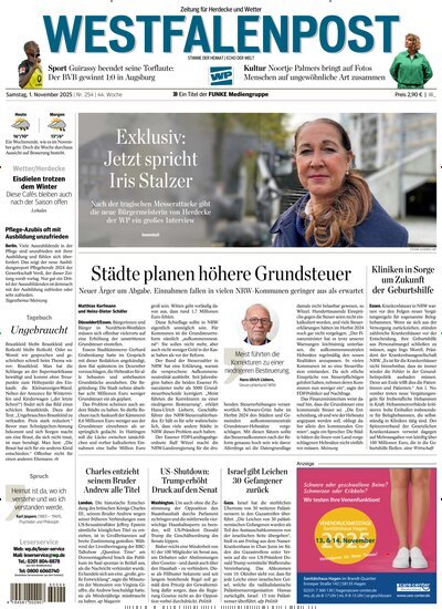 Titelbild der Ausgabe 253/2025 von Westfalenpost Wetter. Diese Zeitschrift und viele weitere Zeitungsabos als Abo oder epaper bei United Kiosk online kaufen.