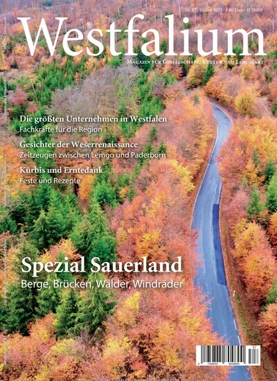 Titelbild der Ausgabe 3/2023 von Westfalium. Diese Zeitschrift und viele weitere Kunstmagazine und Kulturmagazine als Abo oder epaper bei United Kiosk online kaufen.