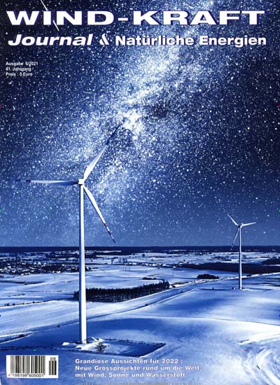 Titelbild der Ausgabe 6/2022 von Wind-Kraft Journal & Natürliche Energien. Diese Zeitschrift und viele weitere Naturzeitschriften, Landwirtschaftszeitungen und Umweltmagazine als Abo oder epaper bei United Kiosk online kaufen.