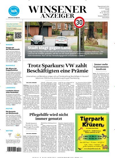 Titelbild der Ausgabe 67/2026 von Winsener Anzeiger. Diese Zeitschrift und viele weitere Zeitungsabos als Abo oder epaper bei United Kiosk online kaufen.