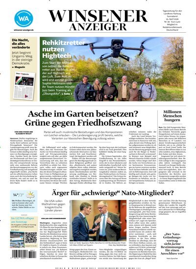 Titelbild der Ausgabe 96/2026 von Winsener Anzeiger. Diese Zeitschrift und viele weitere Zeitungsabos als Abo oder epaper bei United Kiosk online kaufen.