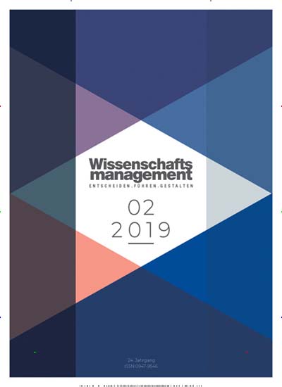 Titelbild der Ausgabe 2/2019 von Wissenschaftsmanagement. Diese Zeitschrift und viele weitere Businessmagazine als Abo oder epaper bei United Kiosk online kaufen.