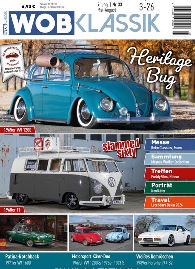 Titelbild der Ausgabe 3/2026 von WOB Klassik. Diese Zeitschrift und viele weitere Automagazine und Motorradzeitschriften als Abo oder epaper bei United Kiosk online kaufen.