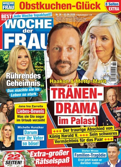 Titelbild der Ausgabe 36/2026 von Woche der Frau. Diese Zeitschrift und viele weitere Frauenzeitschriften als Abo oder epaper bei United Kiosk online kaufen.