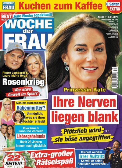 Titelbild der Ausgabe 39/2025 von Woche der Frau. Diese Zeitschrift und viele weitere Frauenzeitschriften als Abo oder epaper bei United Kiosk online kaufen.