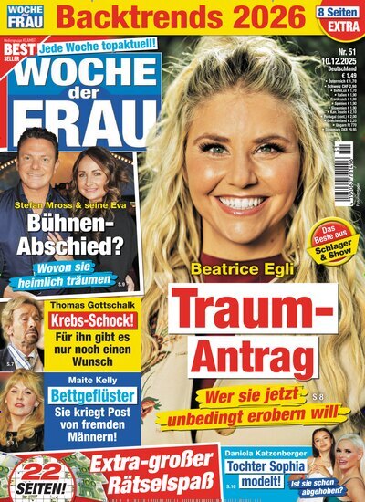 Titelbild der Ausgabe 51/2025 von Woche der Frau. Diese Zeitschrift und viele weitere Frauenzeitschriften als Abo oder epaper bei United Kiosk online kaufen.