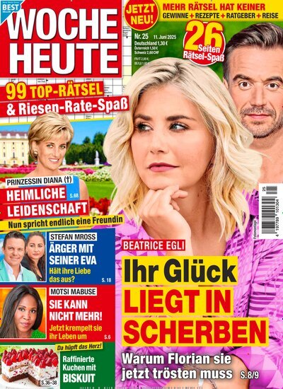 Titelbild der Ausgabe 25/2025 von Woche Heute. Diese Zeitschrift und viele weitere Frauenzeitschriften als Abo oder epaper bei United Kiosk online kaufen.