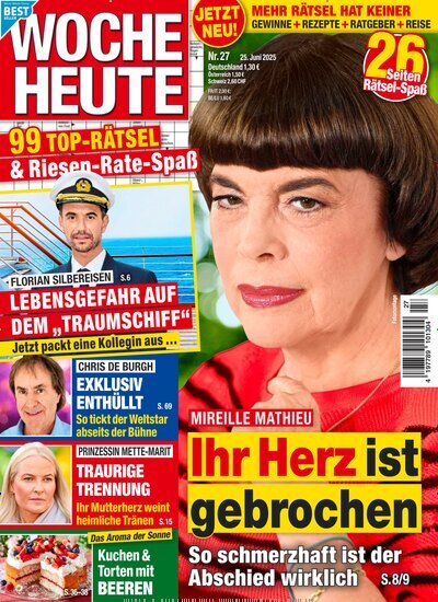 Titelbild der Ausgabe 27/2025 von Woche Heute. Diese Zeitschrift und viele weitere Frauenzeitschriften als Abo oder epaper bei United Kiosk online kaufen.