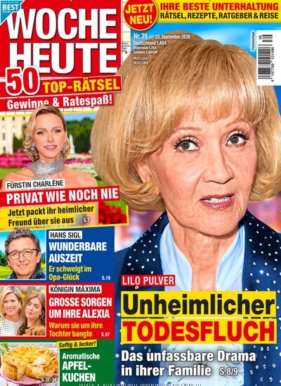 Titelbild der Ausgabe 39/2026 von Woche Heute. Diese Zeitschrift und viele weitere Frauenzeitschriften als Abo oder epaper bei United Kiosk online kaufen.