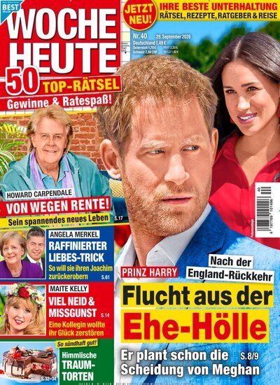 Titelbild der Ausgabe 40/2026 von Woche Heute. Diese Zeitschrift und viele weitere Frauenzeitschriften als Abo oder epaper bei United Kiosk online kaufen.