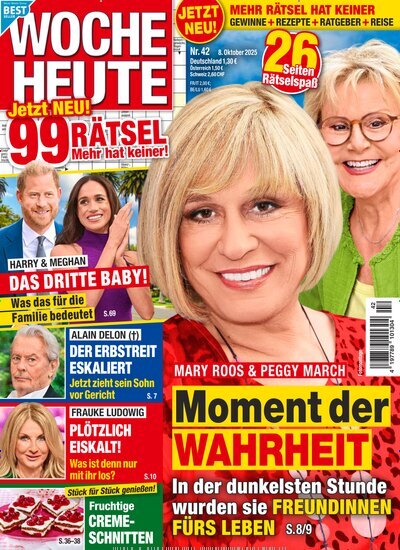 Titelbild der Ausgabe 42/2025 von Woche Heute. Diese Zeitschrift und viele weitere Frauenzeitschriften als Abo oder epaper bei United Kiosk online kaufen.