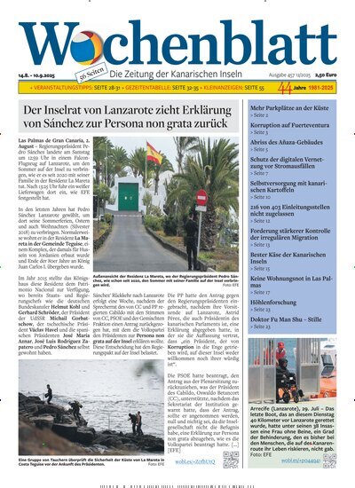 Titelbild der Ausgabe 457/2025 von Wochenblatt. Diese Zeitschrift und viele weitere Wirtschaftsmagazine und Politikmagazine als Abo oder epaper bei United Kiosk online kaufen.