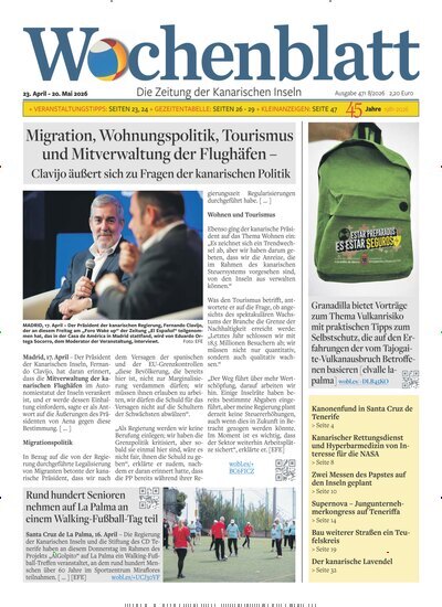 Titelbild der Ausgabe 471/2026 von Wochenblatt. Diese Zeitschrift und viele weitere Wirtschaftsmagazine und Politikmagazine als Abo oder epaper bei United Kiosk online kaufen.