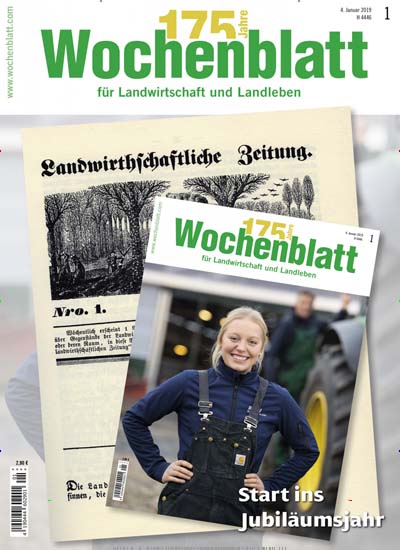 Titelbild der Ausgabe 1/2019 von Wochenblatt für Landwirtschaft & Landleben. Diese Zeitschrift und viele weitere Naturzeitschriften, Landwirtschaftszeitungen und Umweltmagazine als Abo oder epaper bei United Kiosk online kaufen.