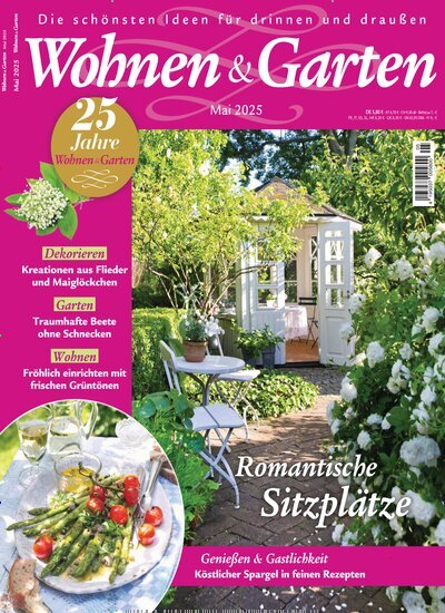 Titelbild der Ausgabe 5/2025 von Wohnen & Garten. Diese Zeitschrift und viele weitere Gartenzeitschriften und Wohnzeitschriften als Abo oder epaper bei United Kiosk online kaufen.