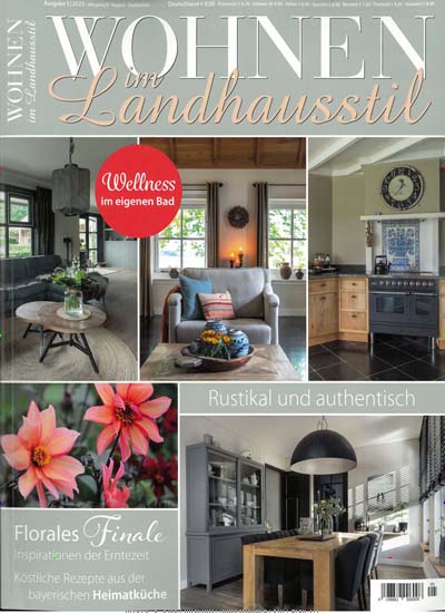 Titelbild der Ausgabe 5/2023 von Wohnen im Landhausstil. Diese Zeitschrift und viele weitere Gartenzeitschriften und Wohnzeitschriften als Abo oder epaper bei United Kiosk online kaufen.