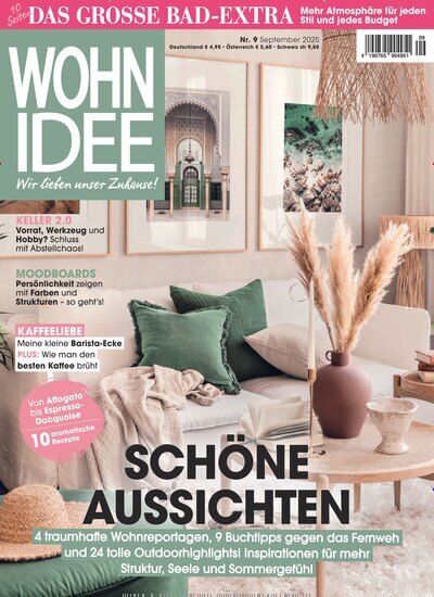 Titelbild der Ausgabe 9/2025 von Wohnidee. Diese Zeitschrift und viele weitere Gartenzeitschriften und Wohnzeitschriften als Abo oder epaper bei United Kiosk online kaufen.