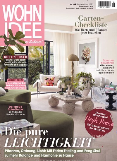 Titelbild der Ausgabe 9/2026 von Wohnidee. Diese Zeitschrift und viele weitere Gartenzeitschriften und Wohnzeitschriften als Abo oder epaper bei United Kiosk online kaufen.