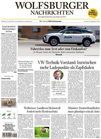 Titelbild der Ausgabe 138/2025 von Wolfsburger Nachrichten Helmstedt. Diese Zeitschrift und viele weitere Zeitungsabos als Abo oder epaper bei United Kiosk online kaufen.