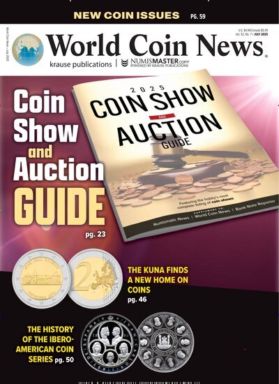 Titelbild der Ausgabe 7/2025 von World Coin News. Diese Zeitschrift und viele weitere Reisemagazine, Freizeitmagazine und Wissensmagazine als Abo oder epaper bei United Kiosk online kaufen.