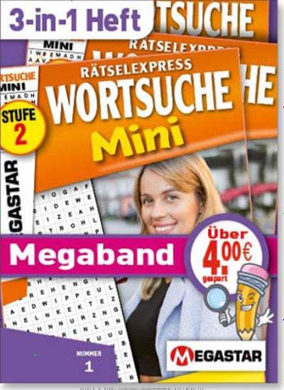 Titelbild der Ausgabe 3/2025 von Wortsuche Mini Megaband 3 in 1. Diese Zeitschrift und viele weitere Groschenromane und Rätselhefte als Abo oder epaper bei United Kiosk online kaufen.